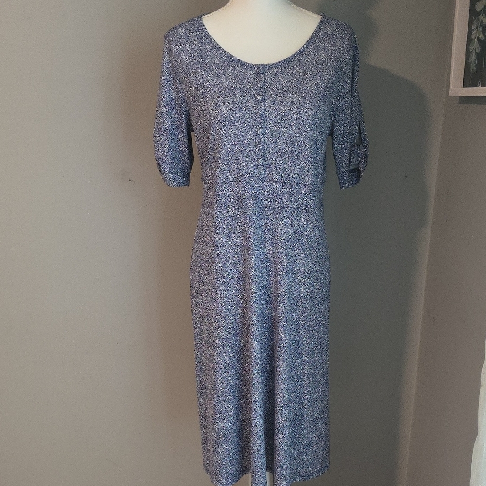 Christopher & Banks Blue and White Dress Size Small